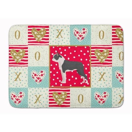 Carolines Treasures 19 x 27 in. Boston Terrier Love Machine Washable Memory Foam Mat CK5816RUG